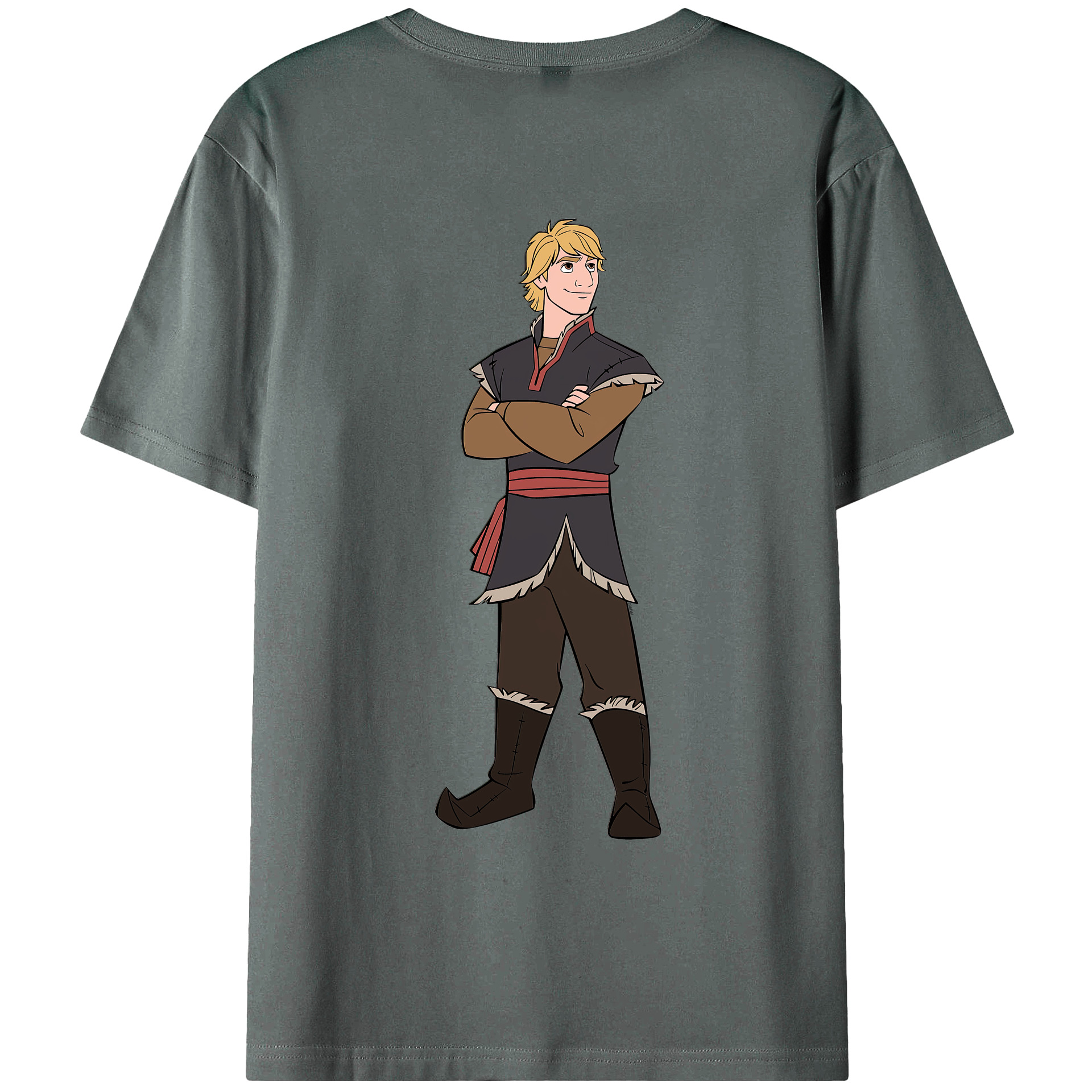 （画像用） アナと雪の女王 アンナ エルサ Frozen Anna Elsa 綿100％ メンズ半袖Tシャツ（バックプリント） 通気性